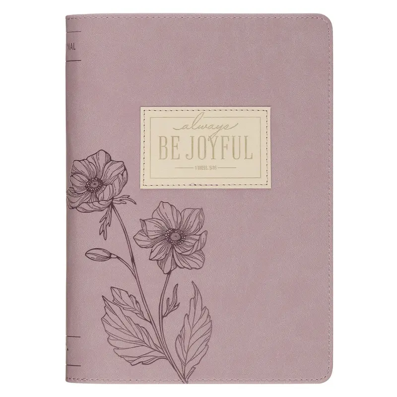 Zipped Faux Leather Journal Emblazoned With 'Be Joyful' 1