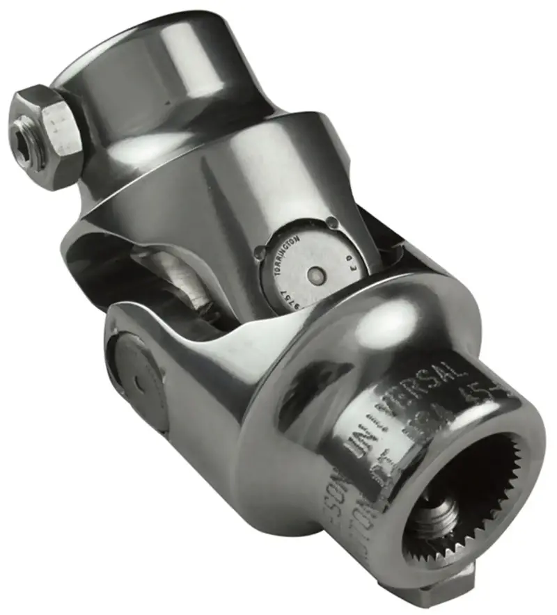 Borgeson Polished Stainless Steel Steering U-Joint – 3/4" Double-Diameter X 3/4"-30 Spline (Model 124931) 1