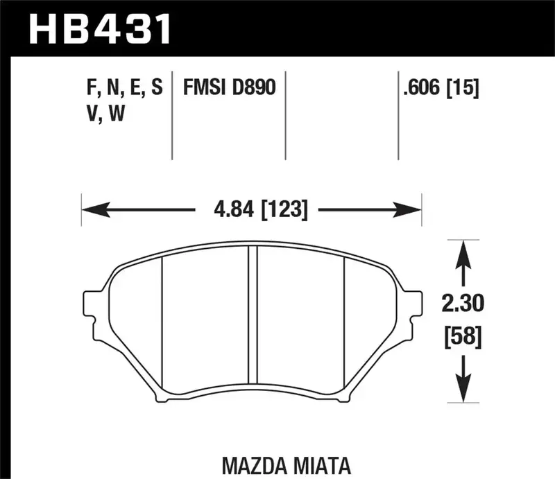 Hawk Performance Hb431D.606 Er-1 Front Disc Brake Pads – 0.606" Thickness 1