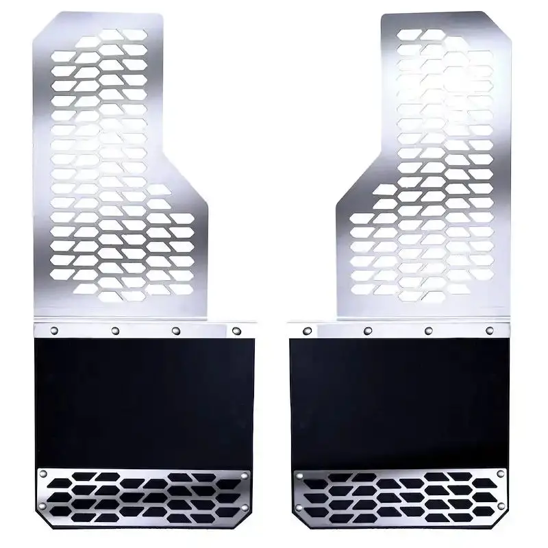 Putco Mud Skins Stainless Steel Mud Flaps – Polished Finish With Hex Shield Detailing (Model #78000) 1